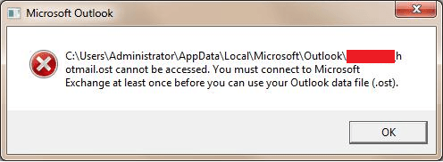 Hotmail.ost cannot be accessed error