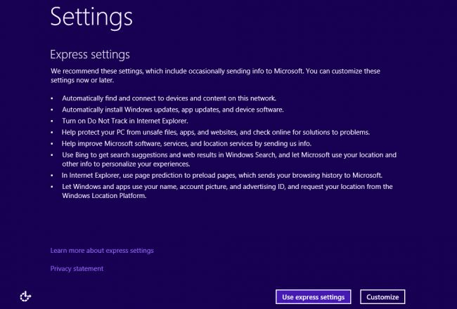 Windows 10 setting
